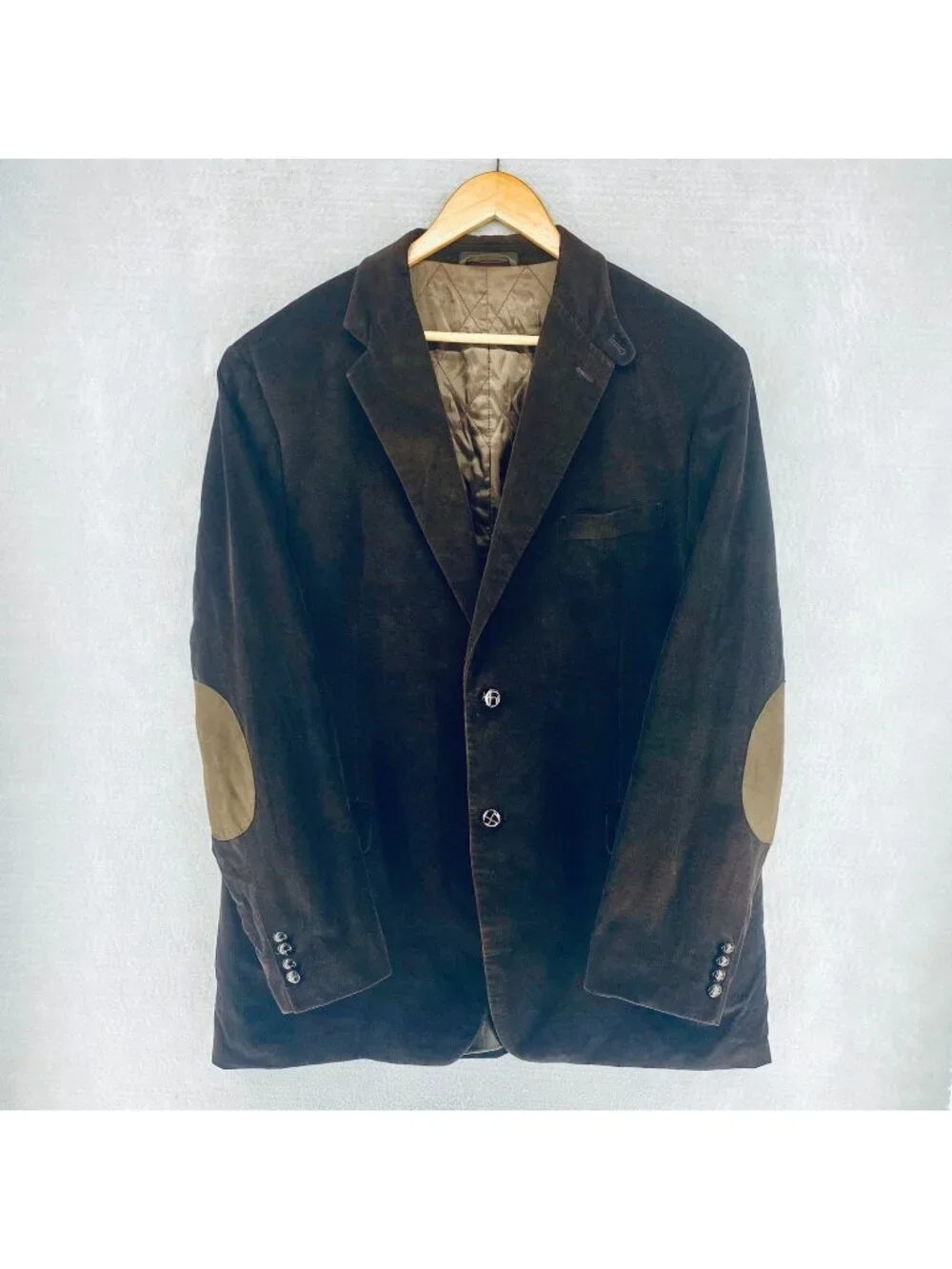 Lauren Ralph Lauren Blazer Mens 44L Brown Corduroy Sport Coat Jacket Elbow Patch
